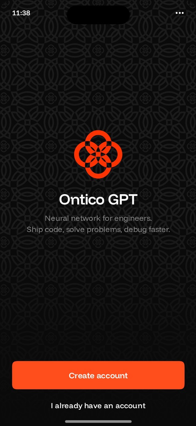 Ontico GPT — первый экран
